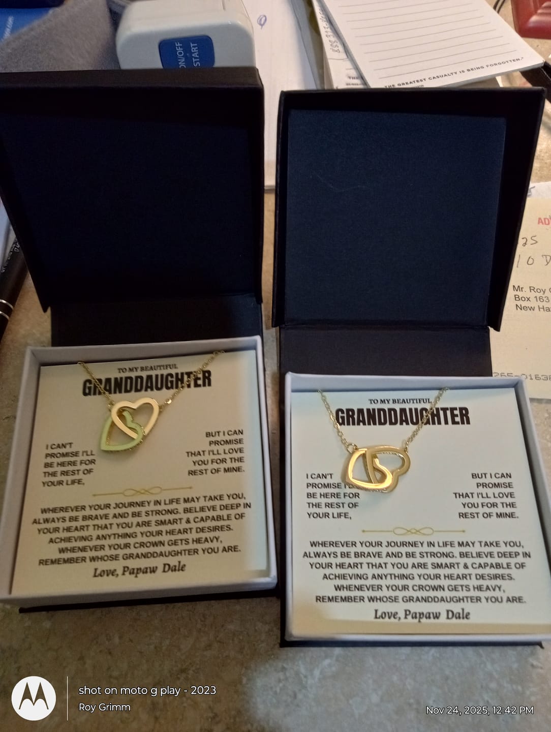 Customer photo review of To My Granddaughter - Forever Linked Hearts - Gift Set - SS117