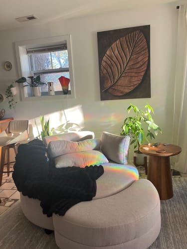 Customer photo review of Ethereal Leaf Harmony – Rustic Botanical Wall Art with Natural Elegance