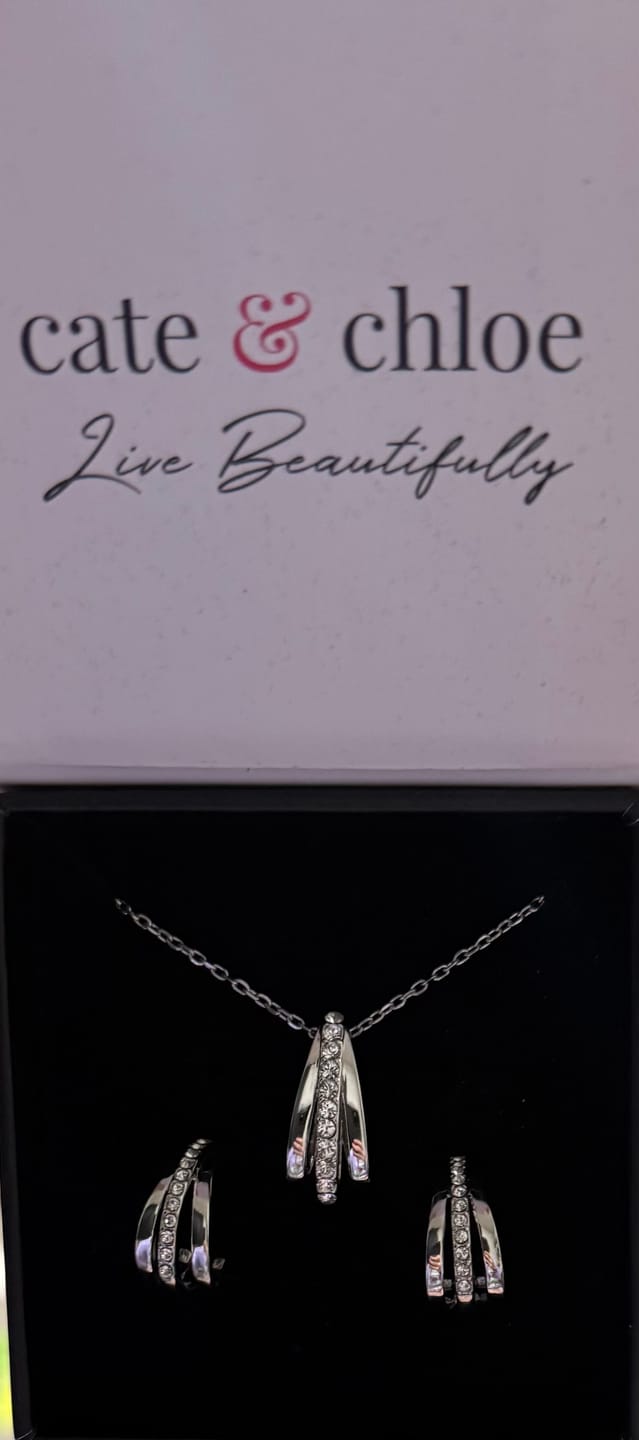 Customer photo review of Bella 18k White Gold Plated 17mm Hoop Earrings with Swarovski Crystals