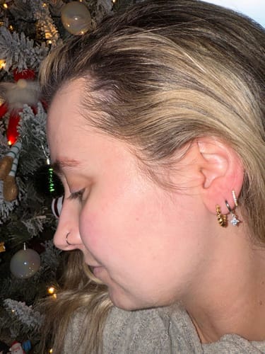 Customer photo review of Diamante Pave Huggies