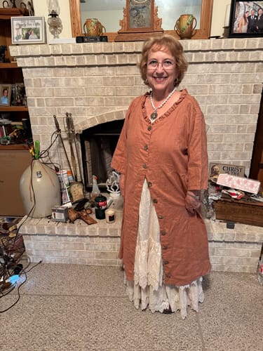 Customer photo review of Charlotte Dress in Linen