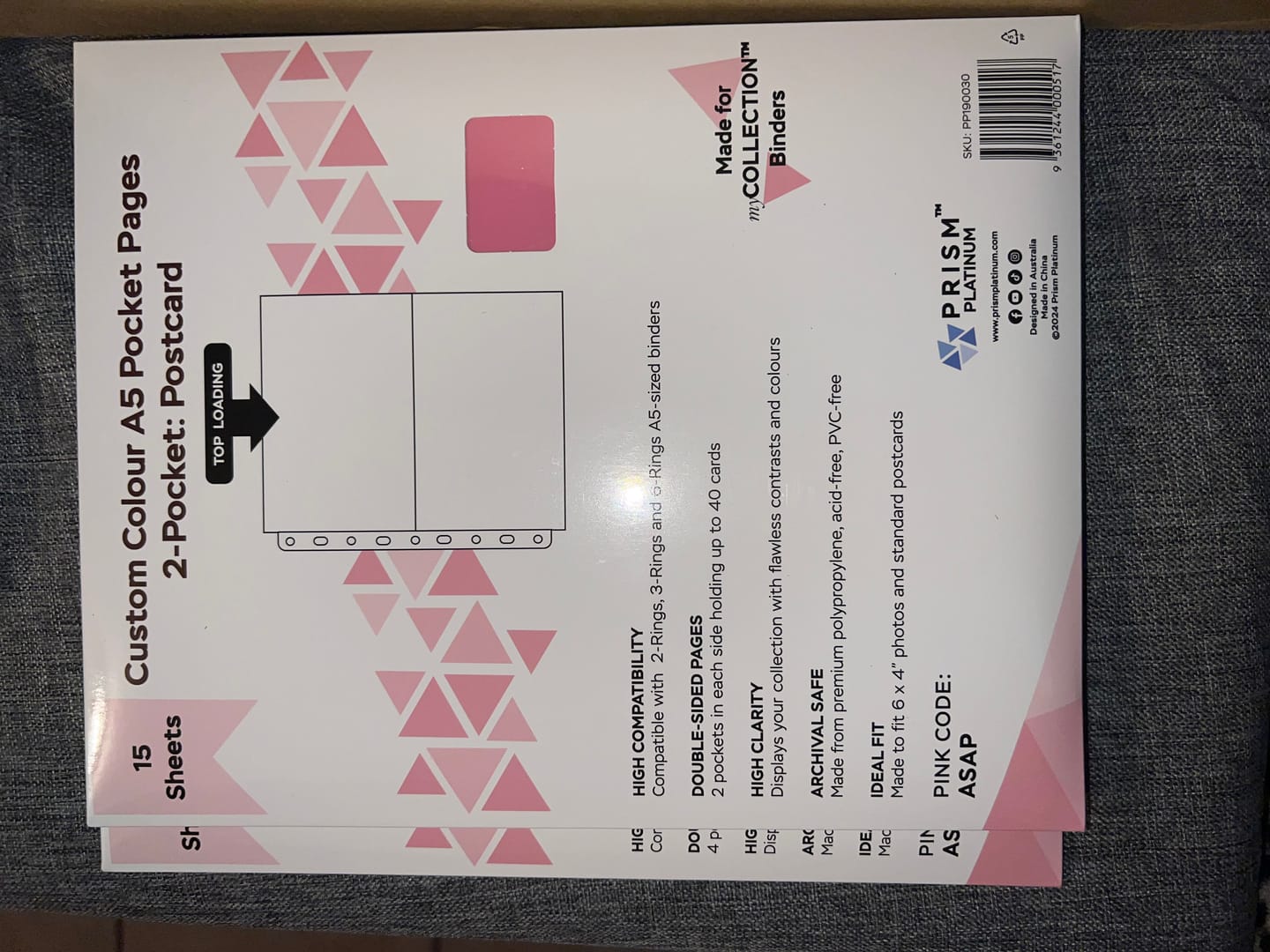 Customer photo review of Custom A5 2-Pocket Pages - Postcard - Colored