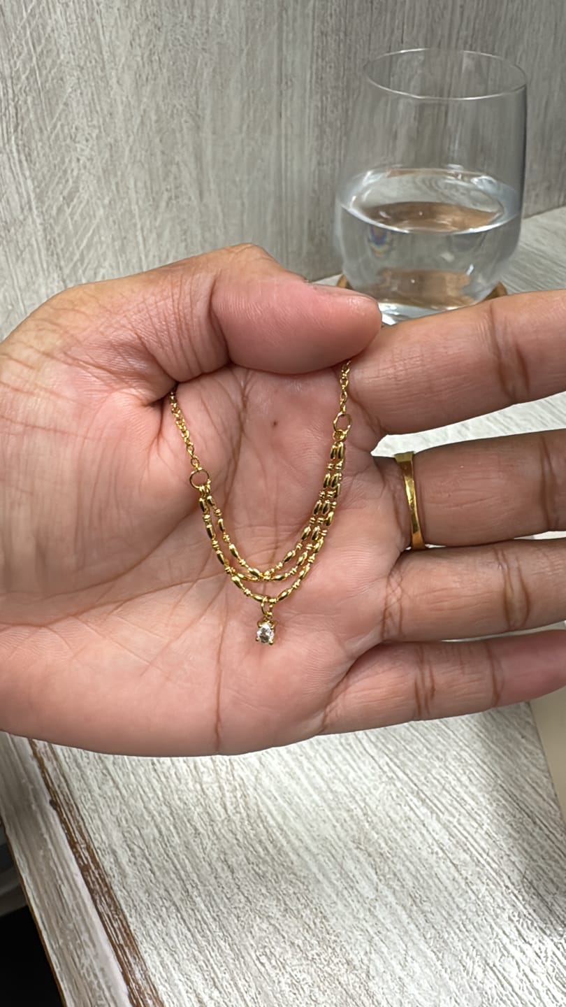 Customer photo review of Vintage Vibe Gold Necklace