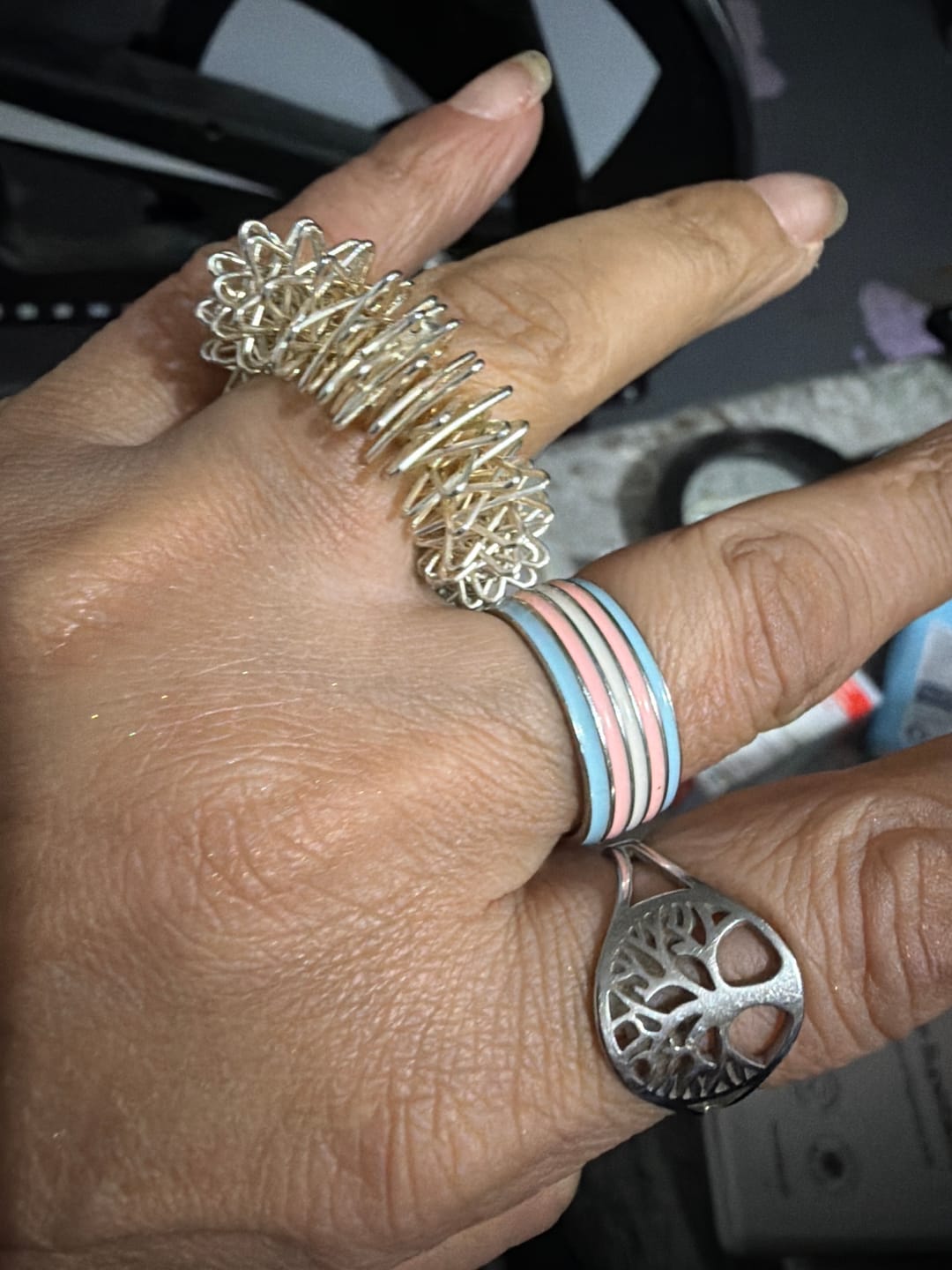 Customer photo review of Pure Silver Plated Acupressure Ring-your ultimate pocket tool for Anxiety & Relaxation