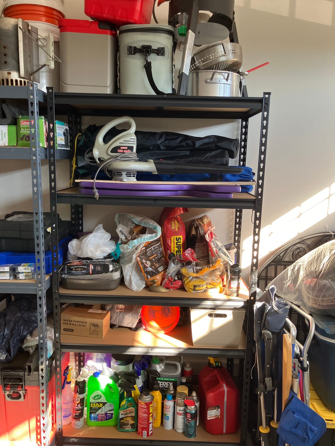 Customer photo review of Reibii 5-Tier 40" W Metal Shelving for Garage, 2500lbs Heavy Duty Storage Shelves, Adjustable Shelf for Closet, Warehouse, Commercial