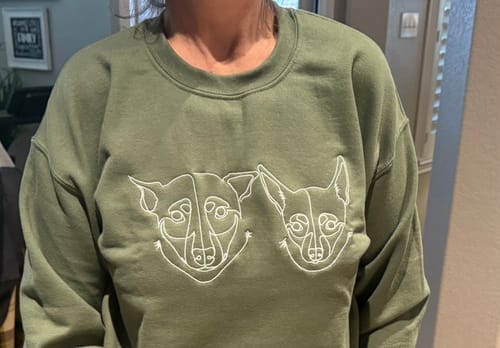 Customer photo review of Custom Embroidered Sweatshirt