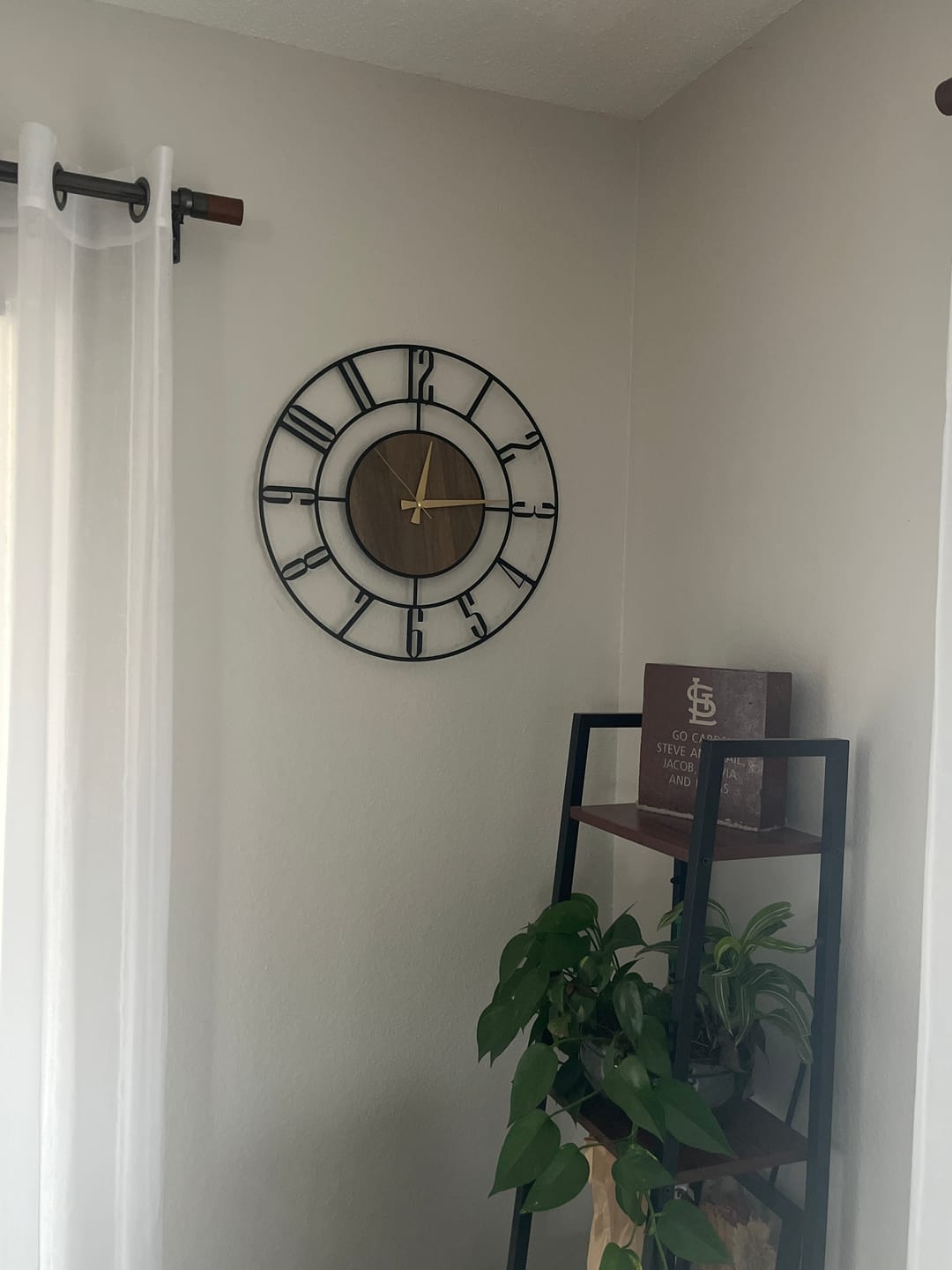 Customer photo review of Wood and Metal Wall Clock