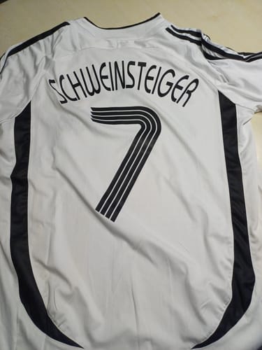 Customer photo review of Bastian Schweinsteiger Germany Deutschland 2006 World Cup White Retro Soccer Jersey Trikot Maillot Maglia