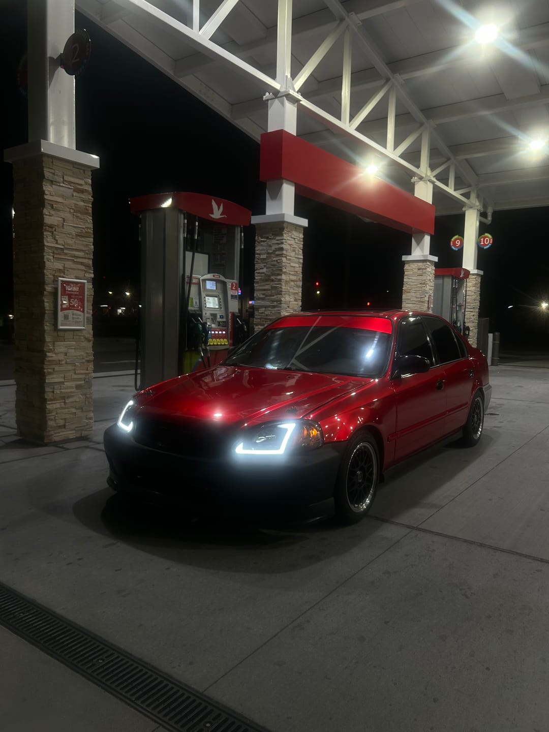 Customer photo review of Glossy Metallic Vampire Red Vinyl Wrap
