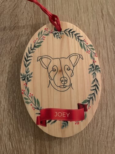 Customer photo review of Custom Wooden Ornament