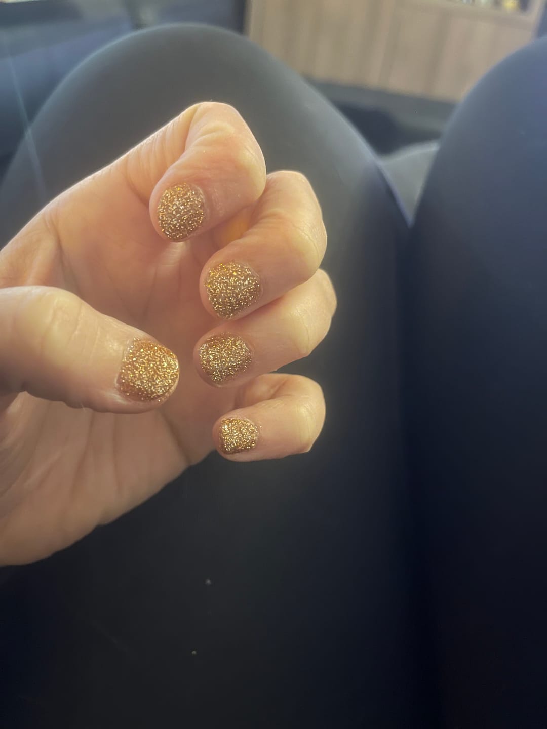 Customer photo review of Champagne Gold Dipping Powder