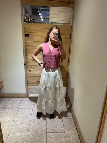 Customer photo review of Falda Larga Panal White