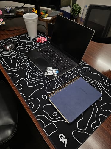 Customer photo review of Black Topo Mousepad