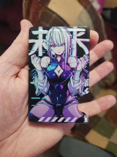 Customer photo review of Glitch Princess Plexi Glass Acrylic Backed Metal Wallet