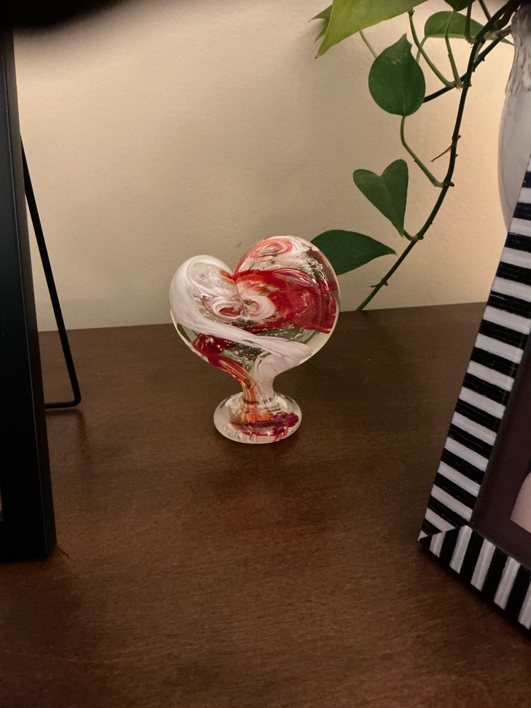 Customer photo review of Glass Heart with Cremation Ash - Standing