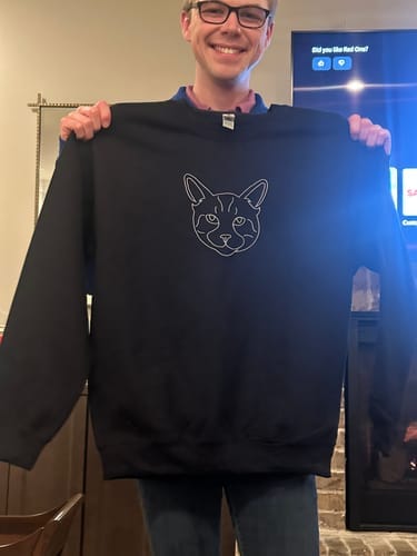 Customer photo review of Custom Embroidered Sweatshirt