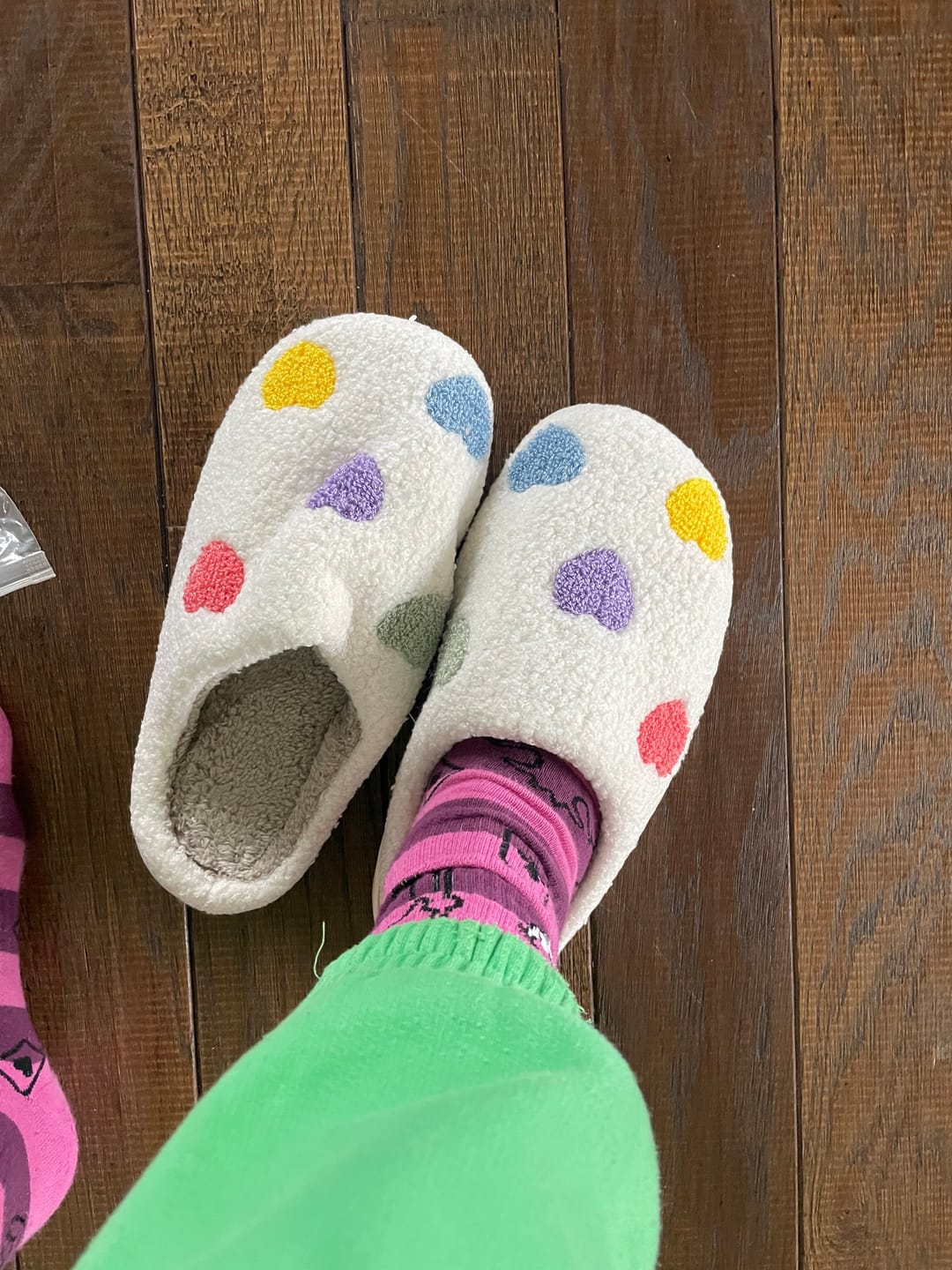 Customer photo review of Zia Colorful Heart Slippers