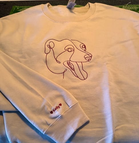 Customer photo review of Custom Embroidered Sweatshirt