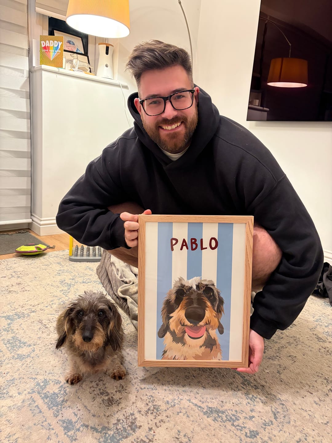 Customer photo review of Beach Stripes - Custom Pet Portrait™