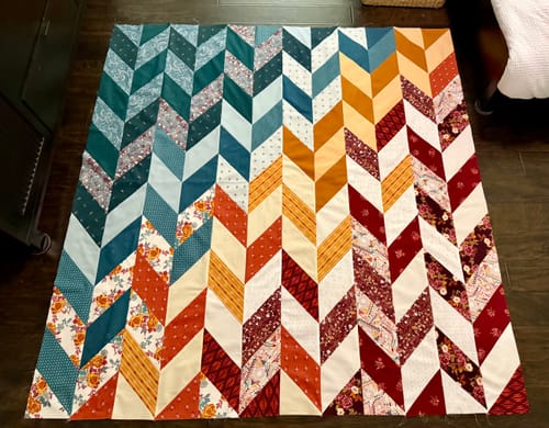 Customer photo review of Herringbone Ombre Sew-Ready Precut Quilt Kit