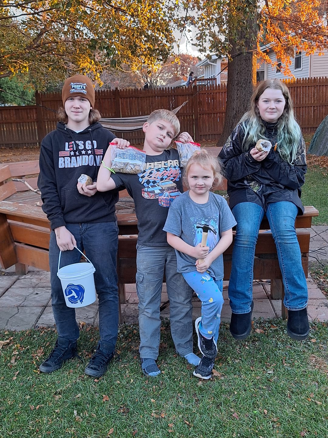 Customer photo review of Gallon Bucket of Quartz Geodes