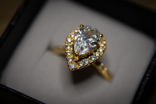 Customer photo review of 1ct Turin Pear Engagement Ring (ON HAND)