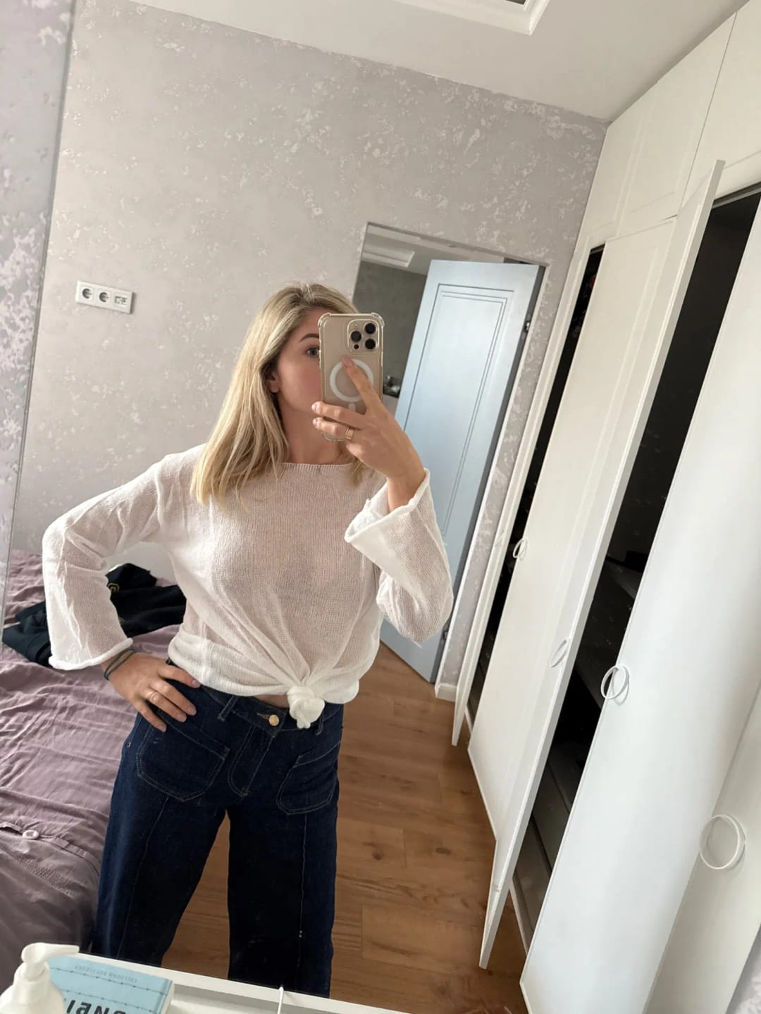 Customer photo review of Lilian Sheer Loose Pullover