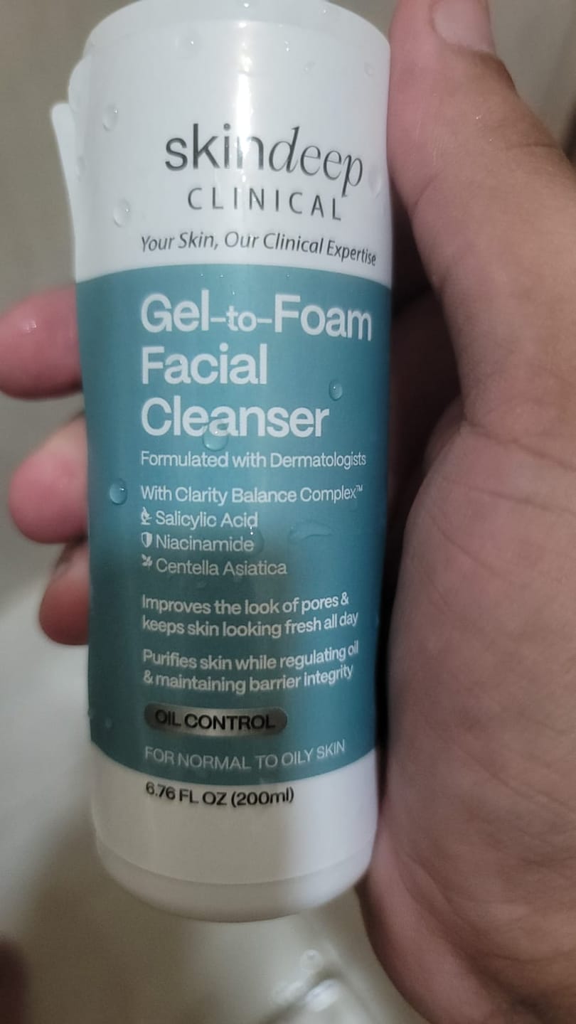 Customer photo review of Gel-to-Foam Facial Cleanser