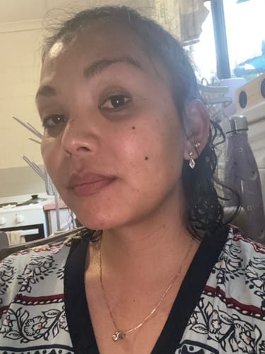Customer photo review of Cubic Zirconia Drop Earrings in Sterling Silver