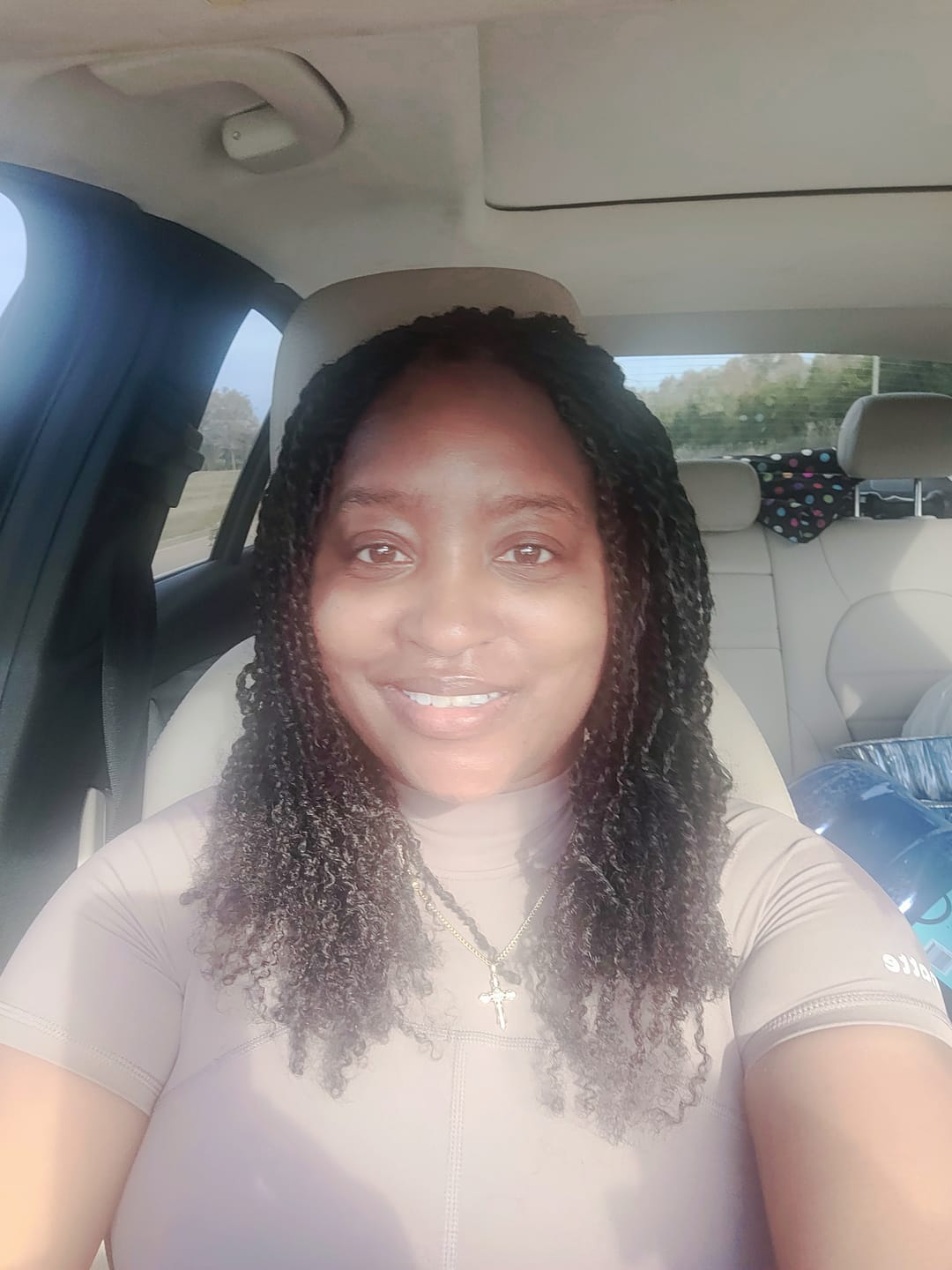 Customer photo review of Afro Kinky Curly Bulk Hair Extensions for Braiding