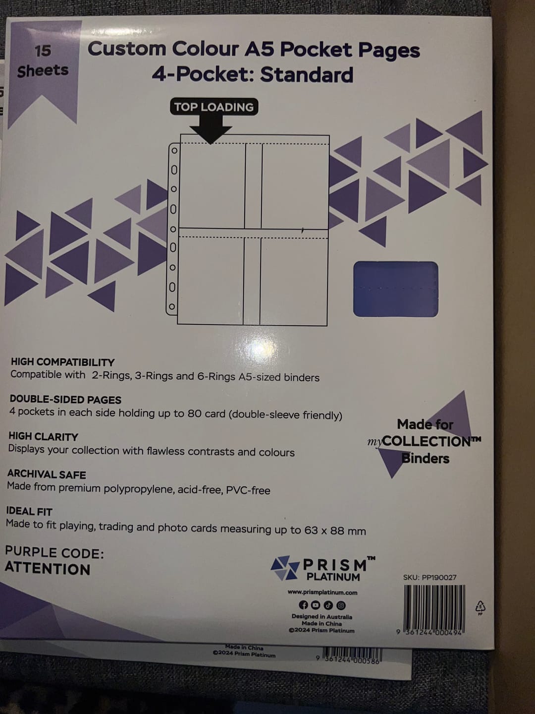 Customer photo review of Custom A5 4-Pocket Pages - Standard Photocard - Colored