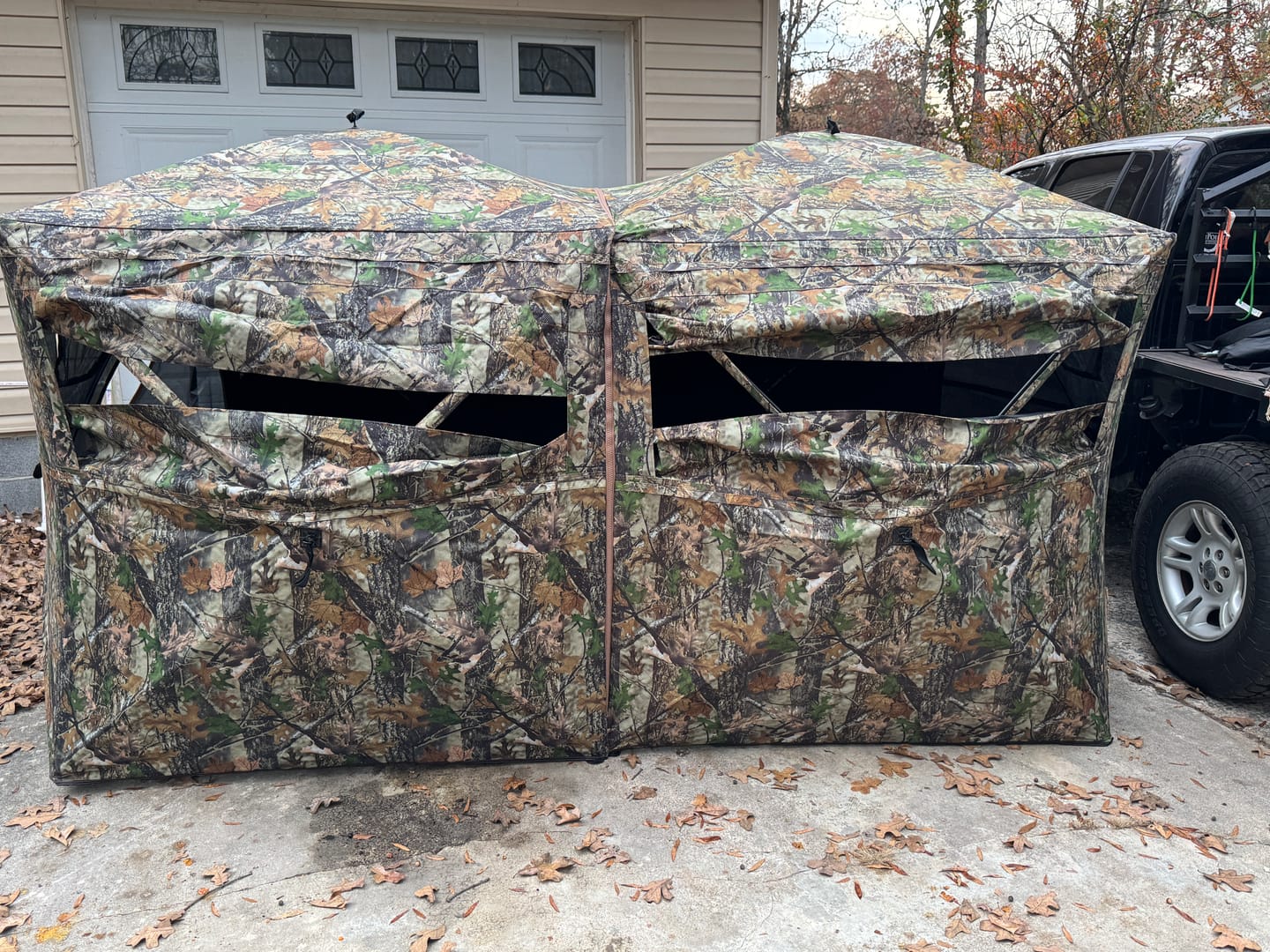 Customer photo review of VisTrilogy 270 See Through Deer Ground Blind | 4-6 Person Modular Hunting Pop-Up Blind | Portable Dual 2 3 Person Blinds with 3-in-1 Design for Turkey