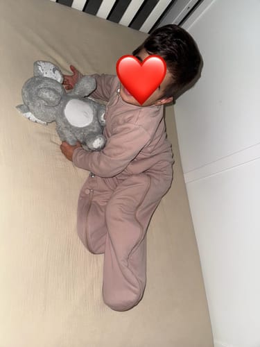 Customer photo review of Warm Sleep Suit Sack 3-in-1 2.5 TOG - Organic Cotton & Camel Wool - Dusty Pink