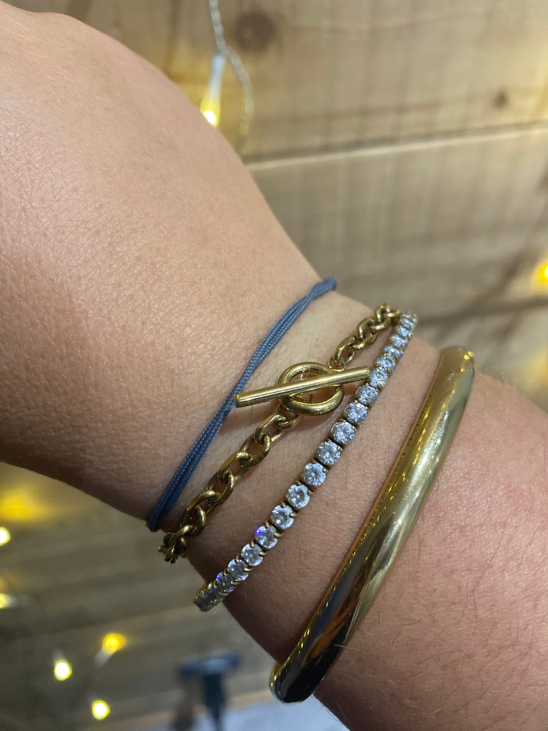 Customer photo review of Cuban T Bar Bracelet