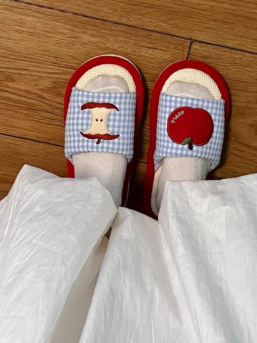 Customer photo review of The Apple Bite Slippers