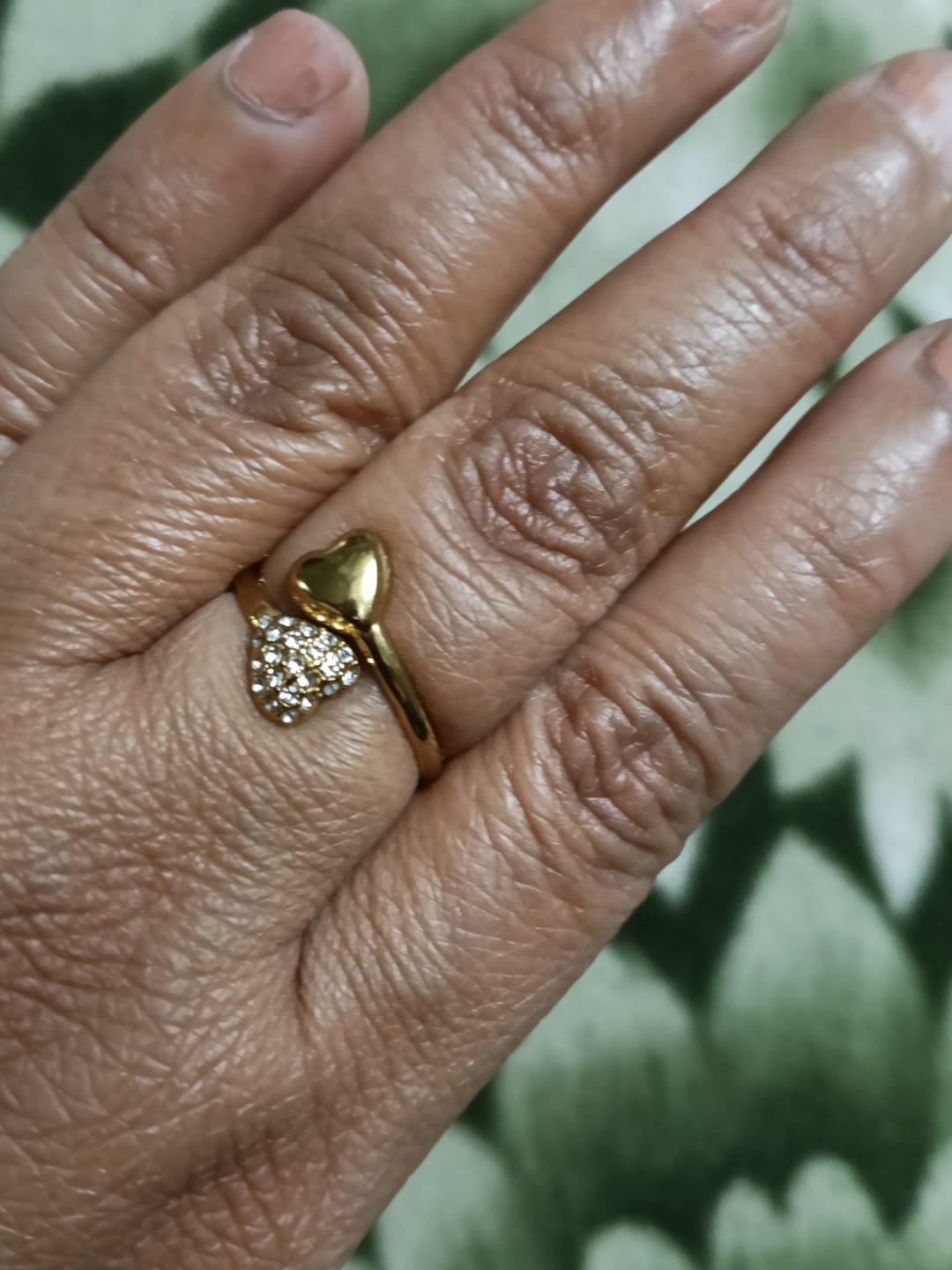 Customer photo review of Gold Stone Studded Heart Shaped Ring