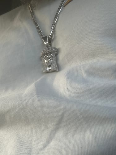 Customer photo review of 2.32 CTW Moissanite VVS Jesus Piece