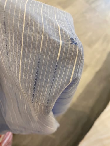Customer photo review of LILY Cotton Casual Blue Commute Shirt