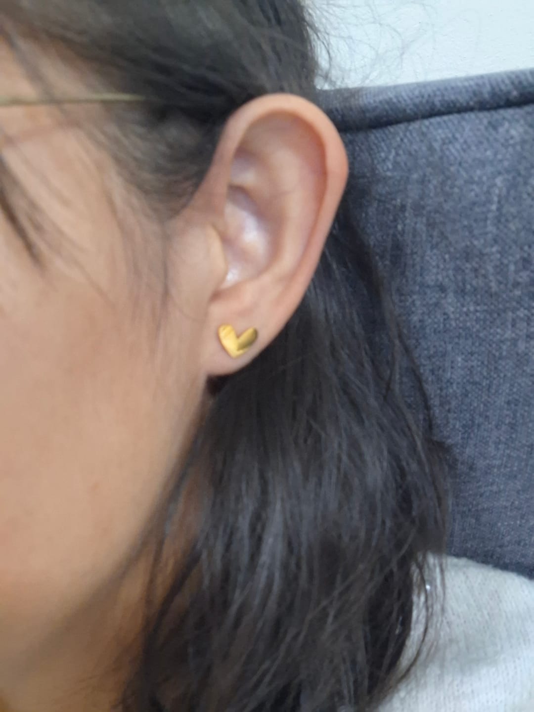 Customer photo review of Aretes Corazón