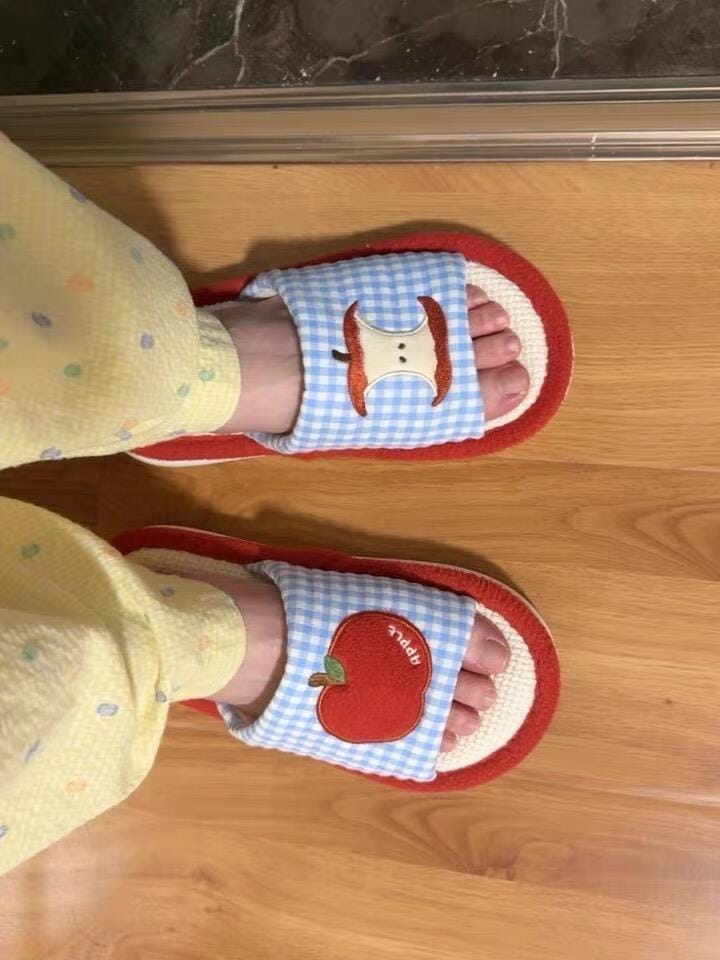 Customer photo review of The Apple Bite Slippers