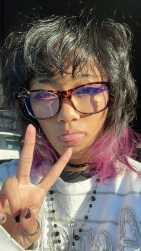 Customer photo review of Kitten Eyeglasses