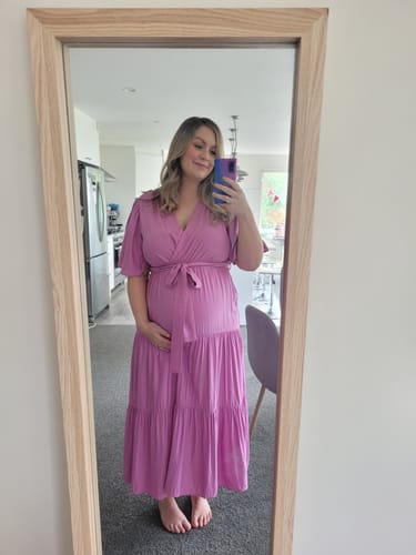 Customer photo review of Cara Pink Maternity Baby Shower Dress