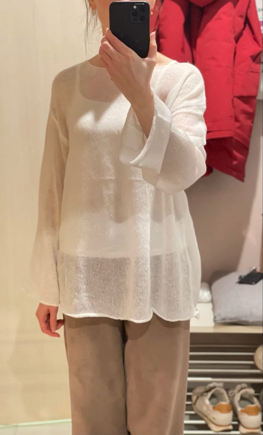 Customer photo review of Lilian Sheer Loose Pullover