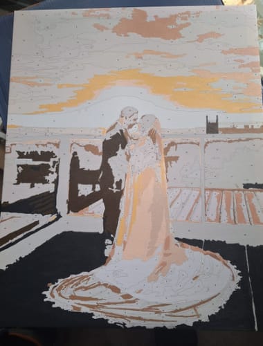 Customer photo review of Custom Portrait Paint By Numbers