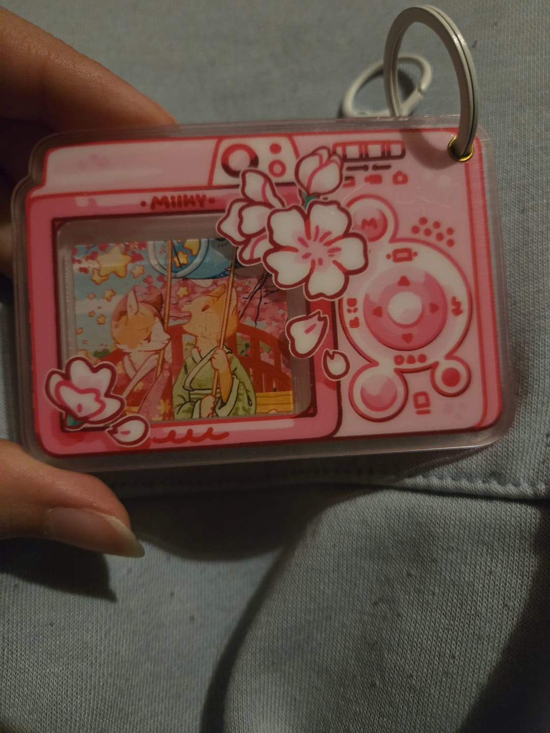 Customer photo review of Cherry Blossom Camera Keychain Picture Frame