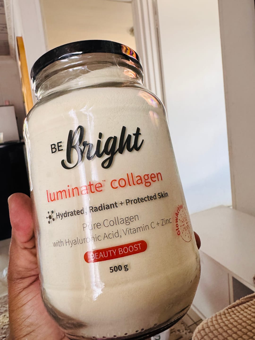 Customer photo review of Be Bright Luminate Collagen Powder Jar 500g - Hydrolyzed Collagen Supplement