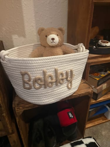 Customer photo review of Baby Knits™ Personalized Knitted Basket