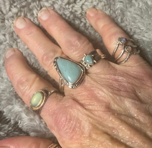 Customer photo review of Large Larimar Sterling Silver Ring