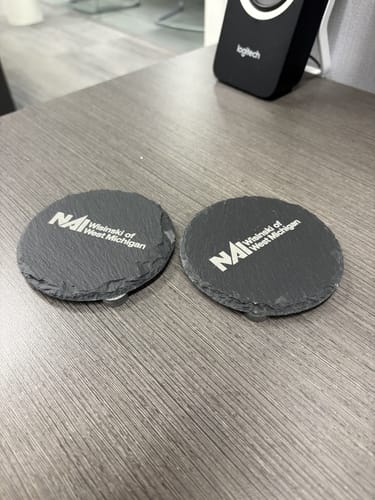 Customer photo review of 4 in. Round Slate Coaster