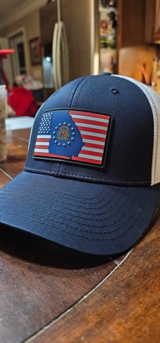 Customer photo review of Richardson 110 Hometown Georgia Navy Patriotic Performance Fitted Hat